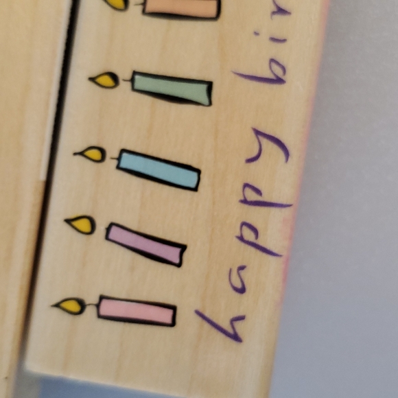 Rubber Stamps 2 full card size Happy Birthday candle design date year stamp - Picture 10 of 12